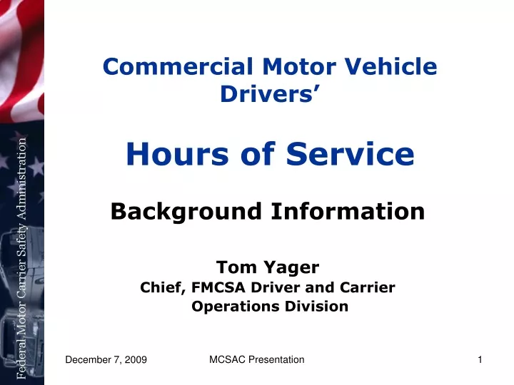 commercial motor vehicle drivers hours of service