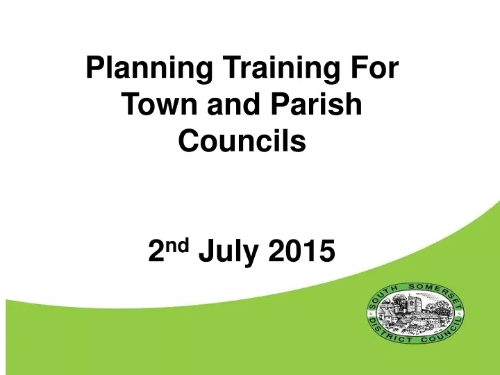 planning training for town and parish councils