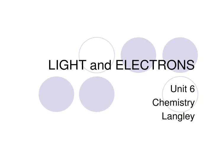 light and electrons