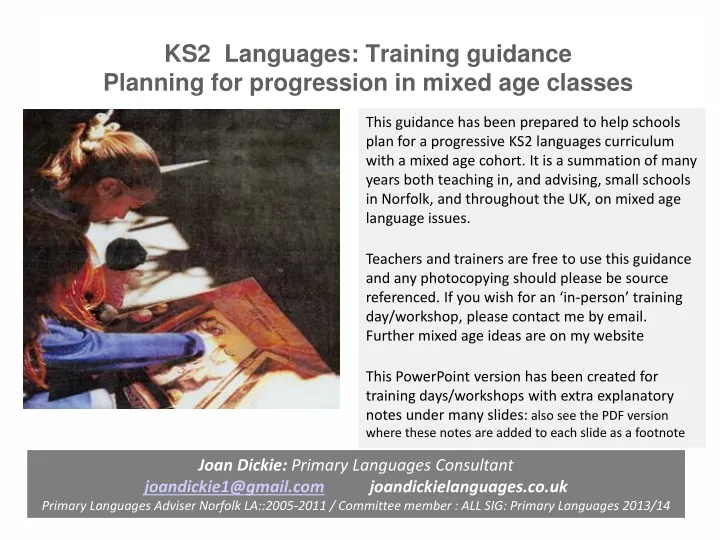 ks2 languages training guidance planning for progression in mixed age classes