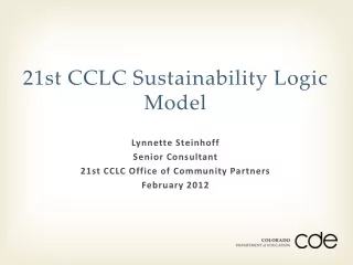 21st CCLC Sustainability Logic Model