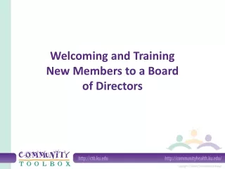 Welcoming and Training New Members to a Board of Directors