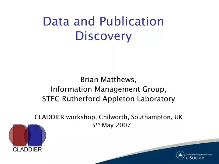 data and publication discovery