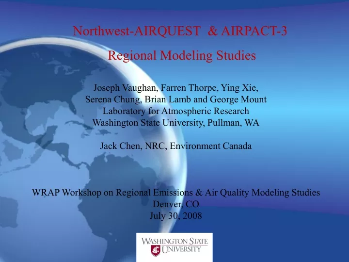 northwest airquest airpact 3 regional modeling