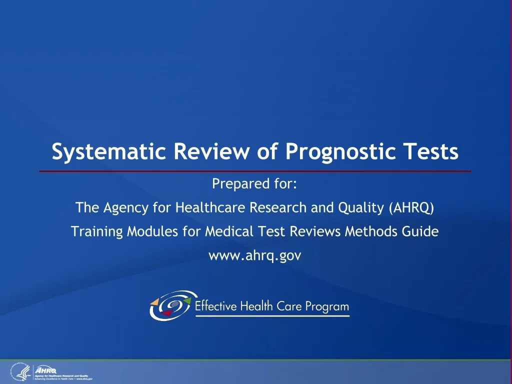 PPT - Comprehensive Guide to Systematic Review of Prognostic Tests ...