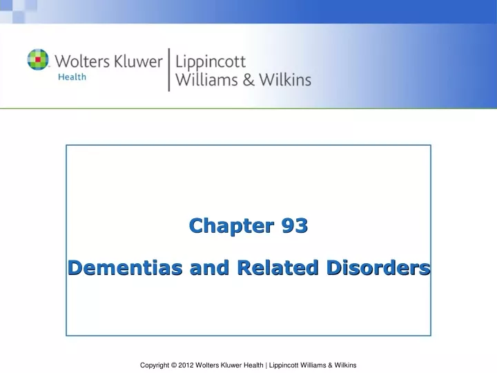 chapter 93 dementias and related disorders