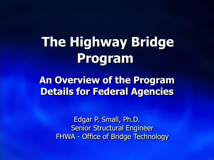 the highway bridge program