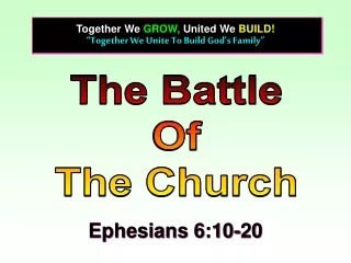 “Together We Unite To Build God’s Family”
