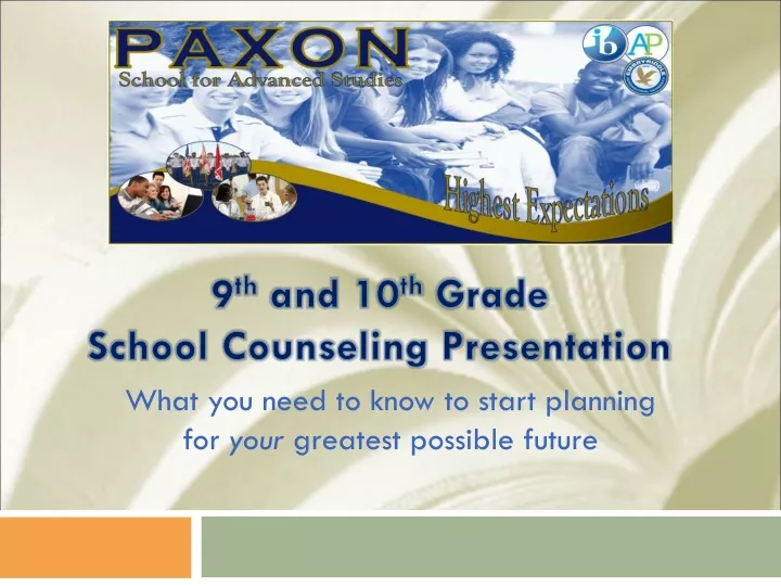 9 th and 10 th grade school counseling