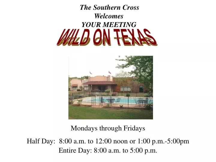 the southern cross welcomes your meeting