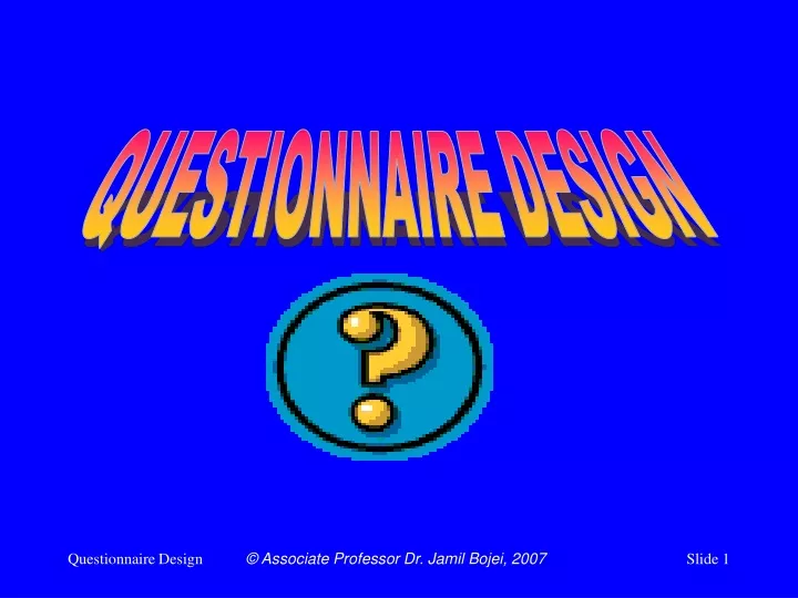 questionnaire design