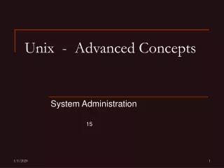 Unix  -  Advanced Concepts