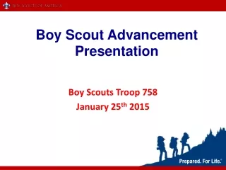 Boy Scout Advancement  Presentation