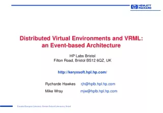 Distributed Virtual Environments and VRML:  an Event-based Architecture