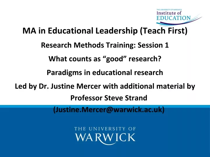 ma in educational leadership teach first research