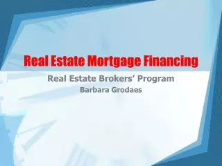 Real Estate Mortgage Financing