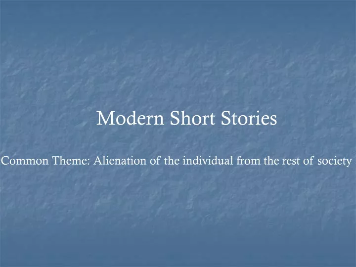 modern short stories