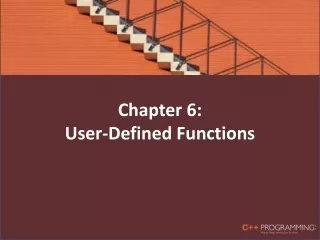 Chapter 6: User-Defined Functions