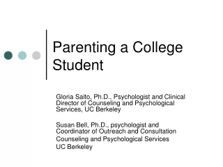 Parenting a College Student
