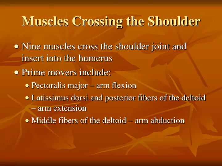 muscles crossing the shoulder