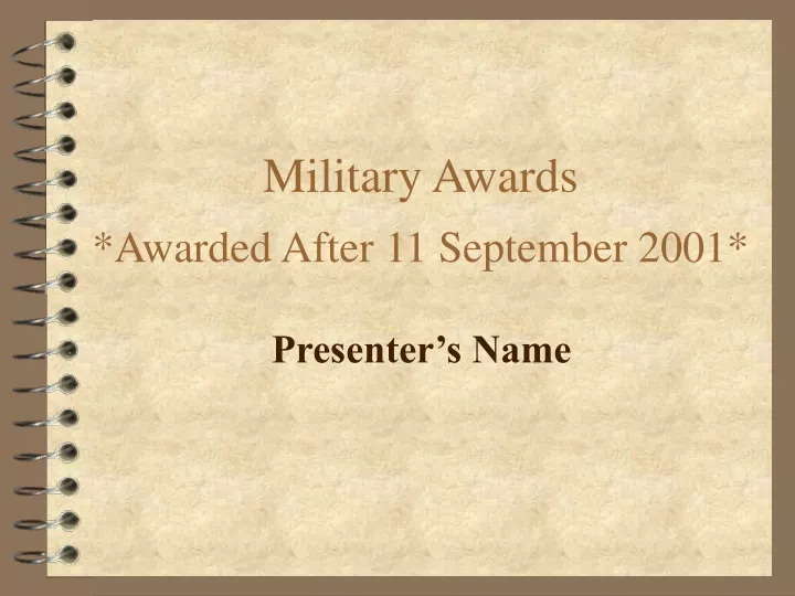 military awards awarded after 11 september 2001