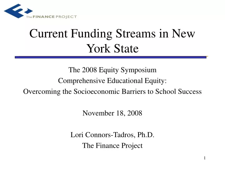 current funding streams in new york state