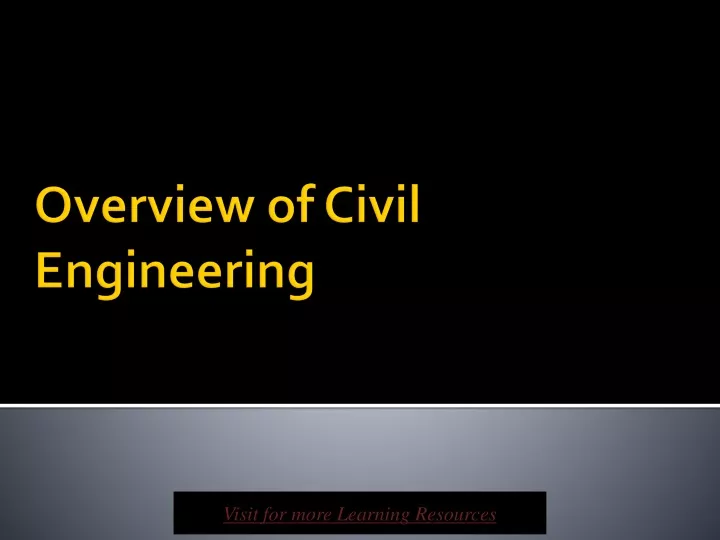 overview of civil engineering