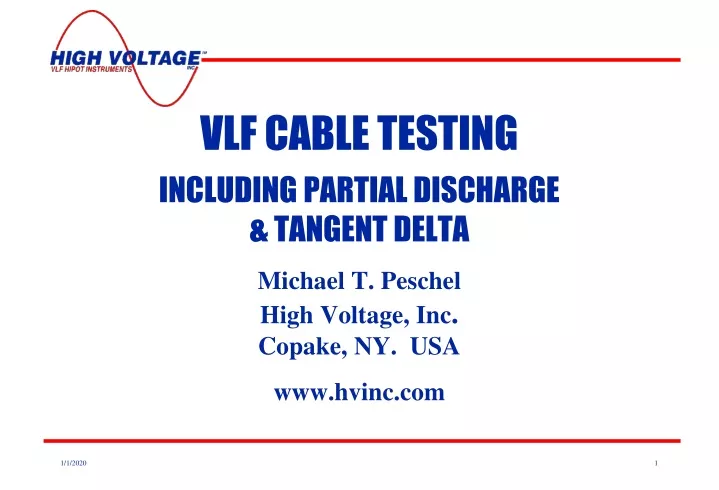 vlf cable testing including partial discharge tangent delta