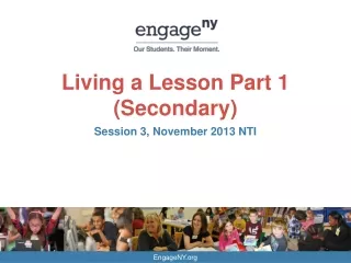 Living a Lesson Part 1 (Secondary)