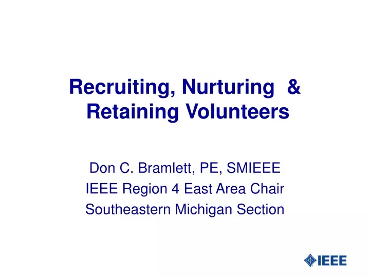 recruiting nurturing retaining volunteers