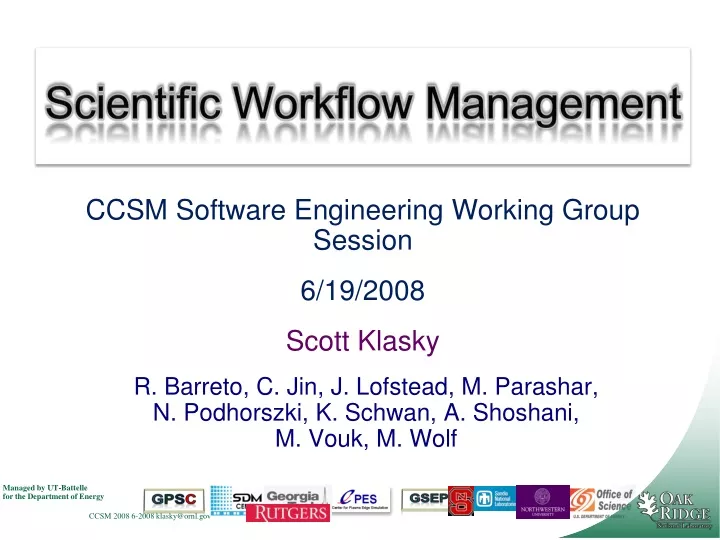 scientific workflow management