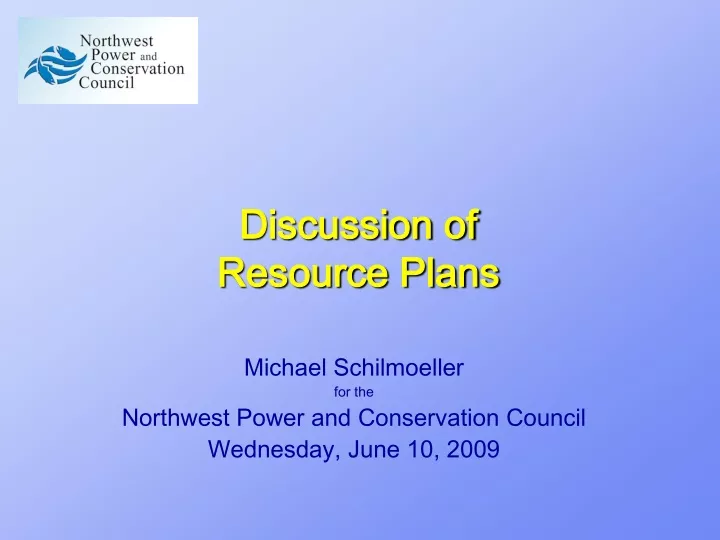 discussion of resource plans