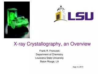 X-ray Crystallography, an Overview