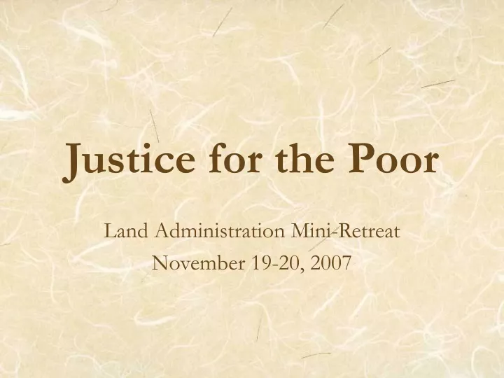 justice for the poor