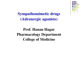 Sympathomimetic drugs (Adrenergic agonists) Prof. Hanan Hagar Pharmacology Department