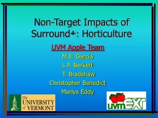 Non-Target Impacts of Surround  :  Horticulture