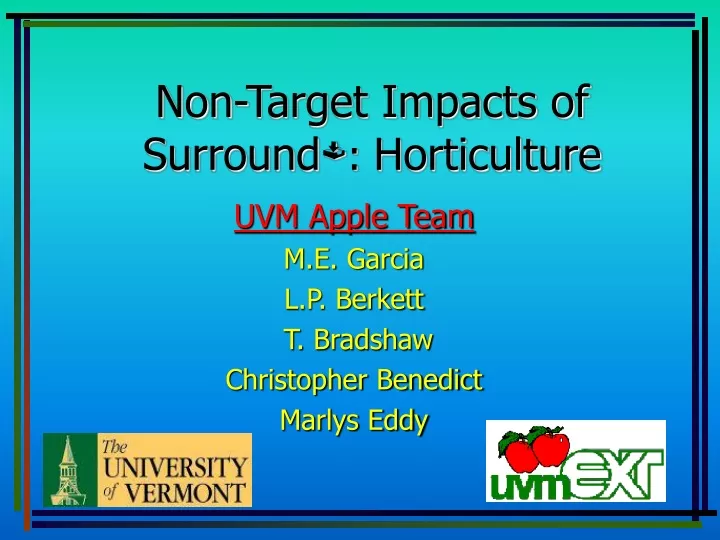 non target impacts of surround horticulture