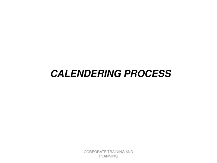 calendering process