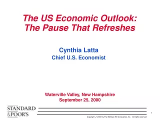 The US Economic Outlook: The Pause That Refreshes
