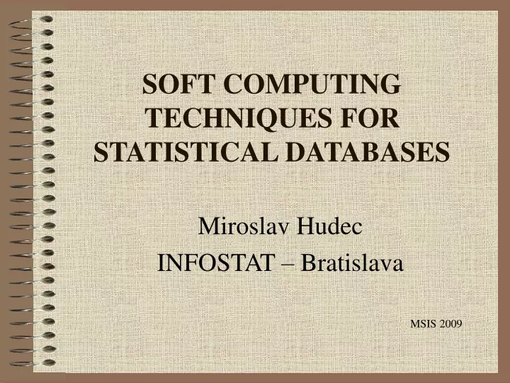 soft computing techniques for statistical databases