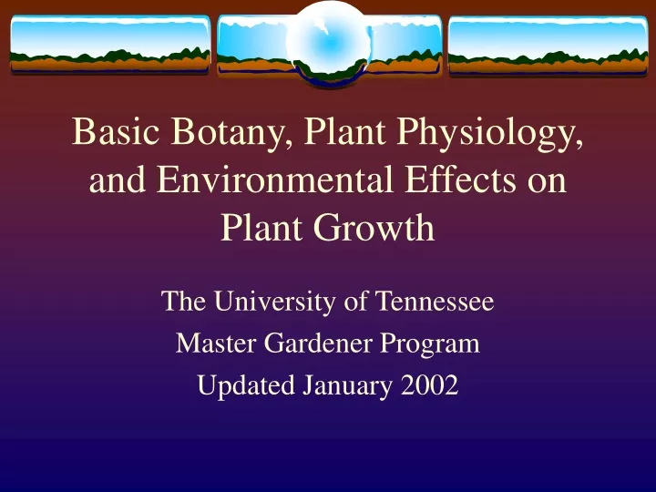 basic botany plant physiology and environmental effects on plant growth