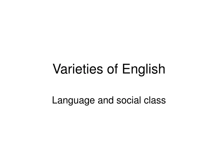 varieties of english