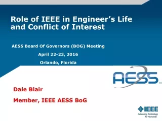 Role of IEEE in Engineer’s Life  and Conflict of Interest