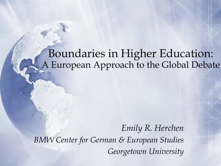 boundaries in higher education a european approach to the global debate
