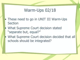 Warm-Ups 02/18
