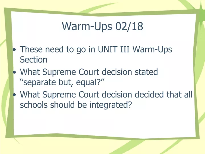 warm ups 02 18