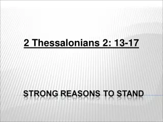 2 Thessalonians 2: 13-17
