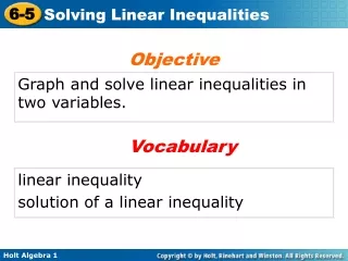 Graph and solve linear inequalities in two variables.