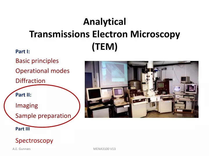 analytical transmissions electron microscopy tem