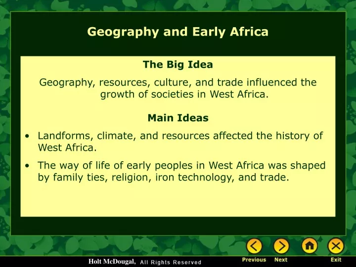 geography and early africa